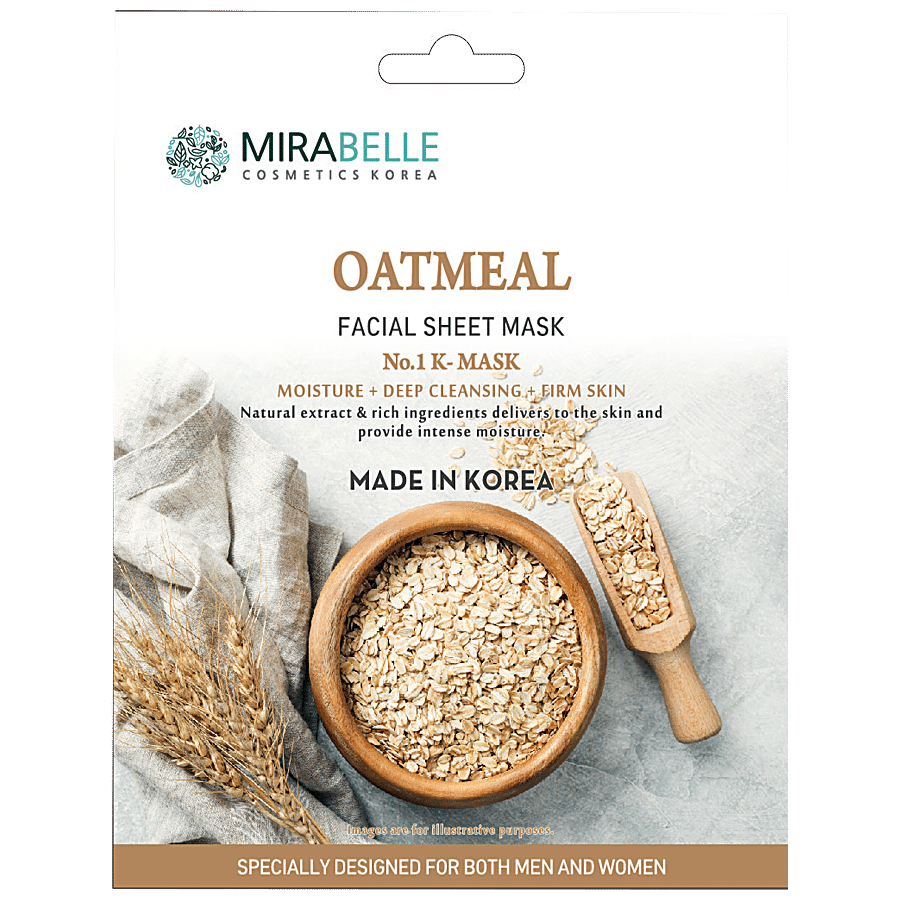 Mirabelle Cosmetics Korea Oatmeal Facial Sheet Mask - Moisturises