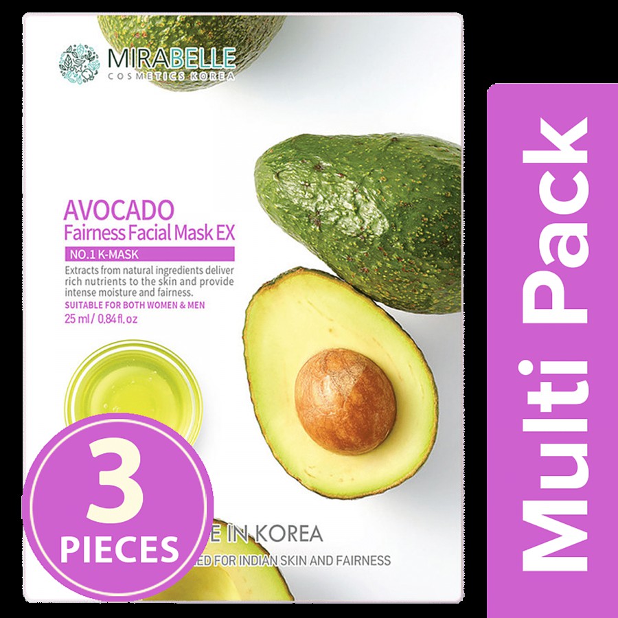 Mirabelle Avacado Fairness Facial Sheet Mask EX