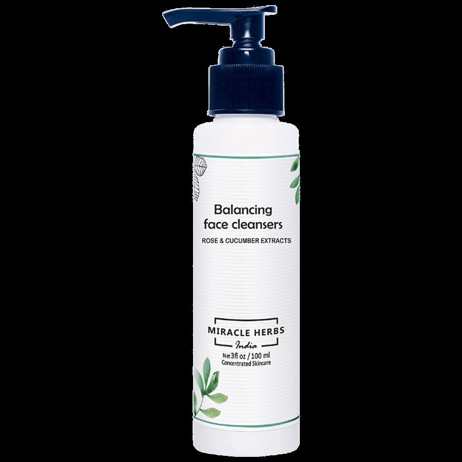 Miracle Herbs India Balancing Face Cleansers - Pink Rose & Cucumber