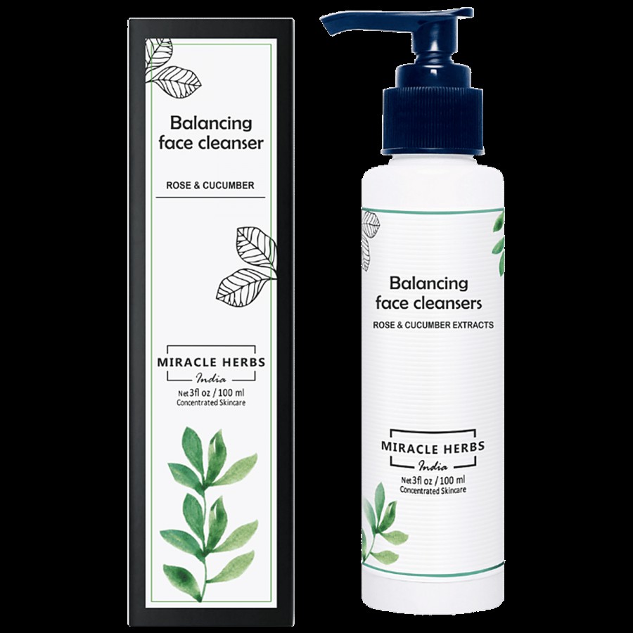 Miracle Herbs India Balancing Face Cleansers - Pink Rose & Cucumber