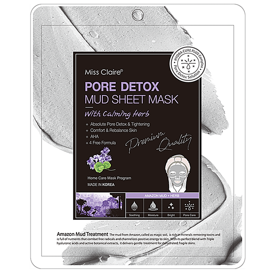 Miss Claire Pore Detox Mud Sheet Mask - With Calming Herb