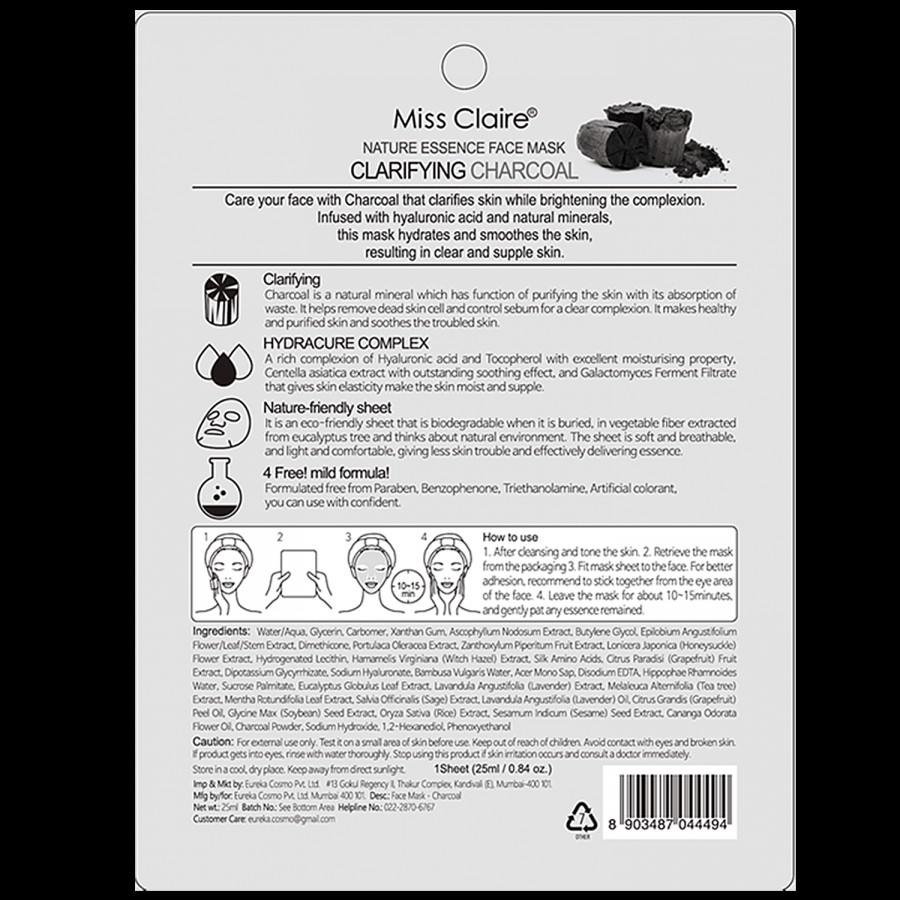 Miss Claire Nature Essence Face Mask - Charcoal