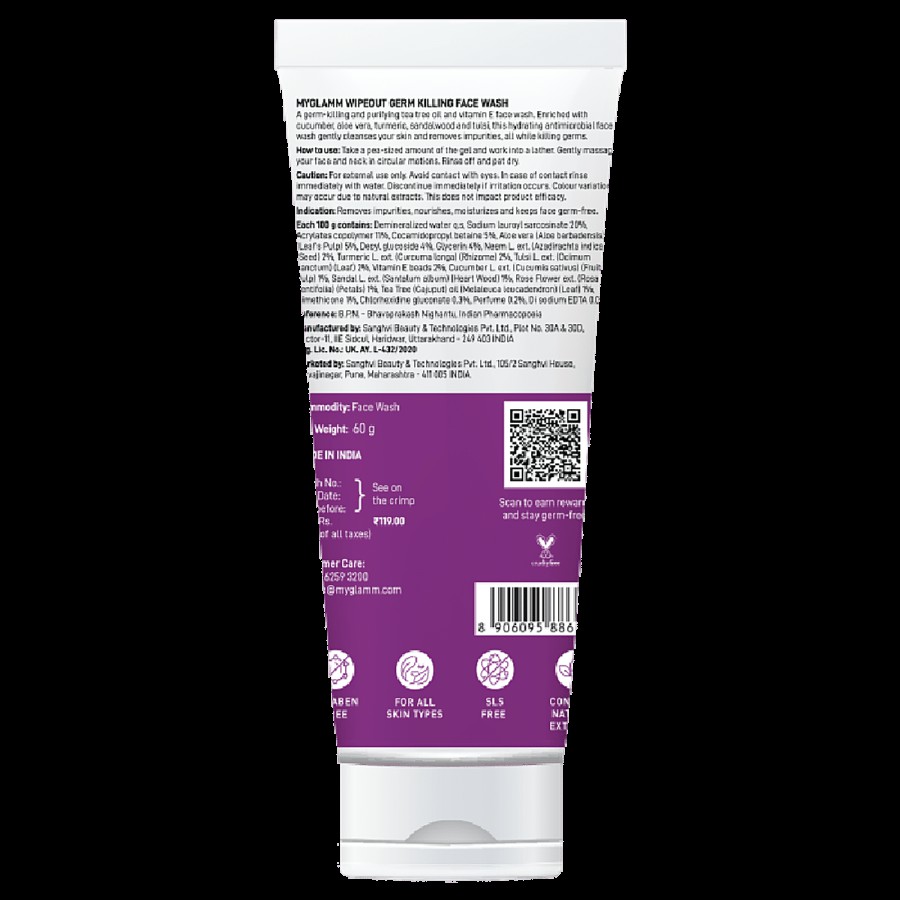 MyGlamm Wipeout Germ Killing Face Wash