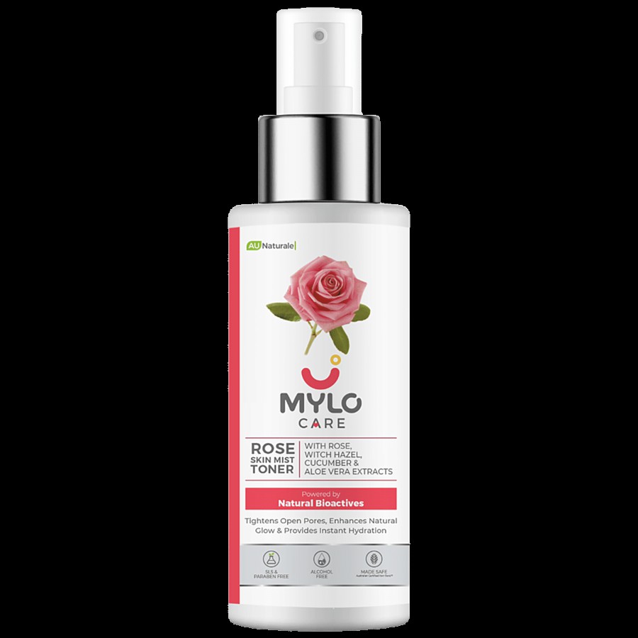 Mylo Care Rose Skin Mist Toner - For Glowing Skin With The Goodness Of Witch Hazel