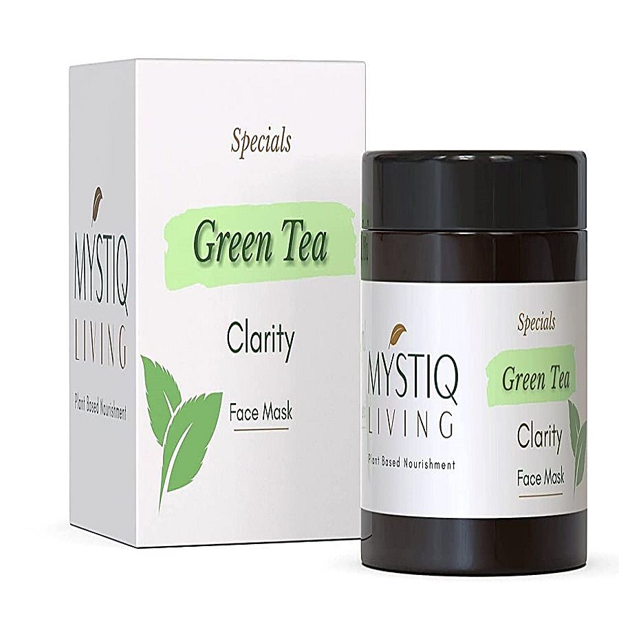 Mystiq Living Specials Green Tea Clarity Face Mask Day & Night Gel Plant Based Nourishment - For Oily & Combination Skin