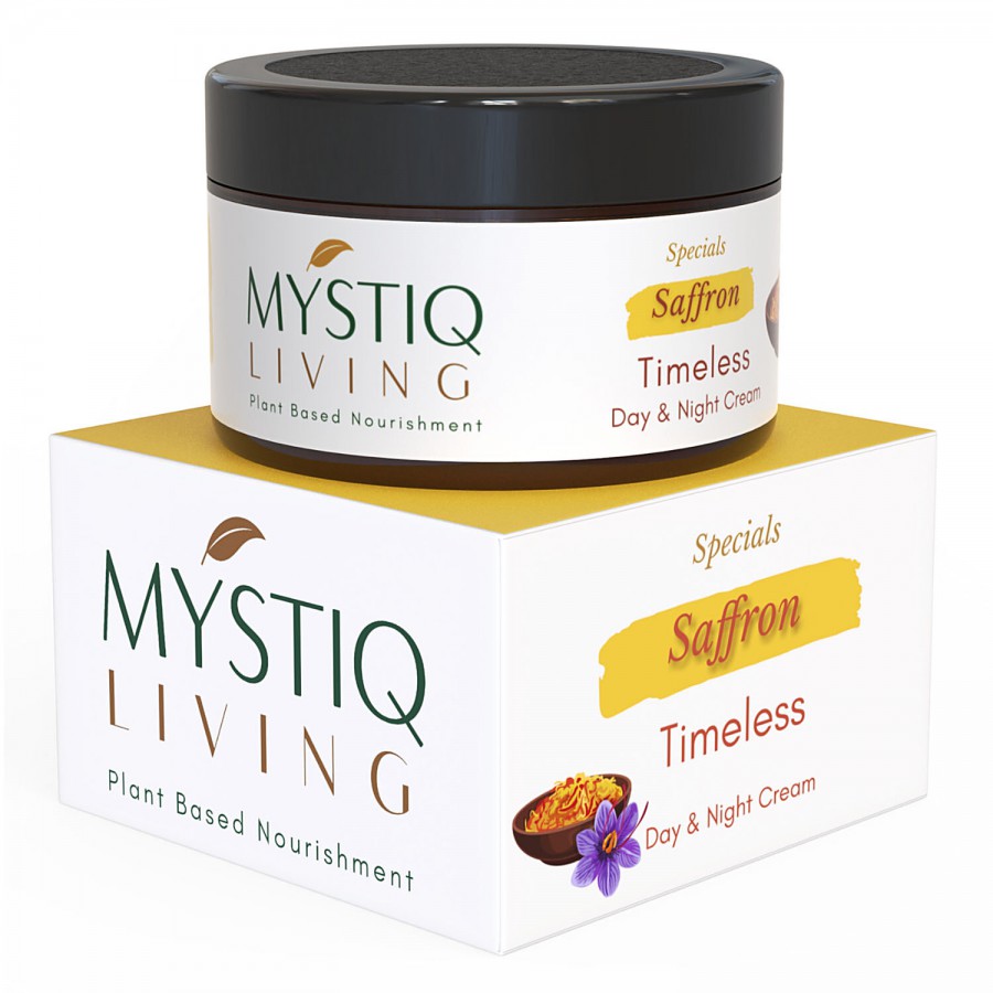 Mystiq Living Timeless Anti Aging Face Day & Night Cream with Saffron for Fine Lines and Wrinkles