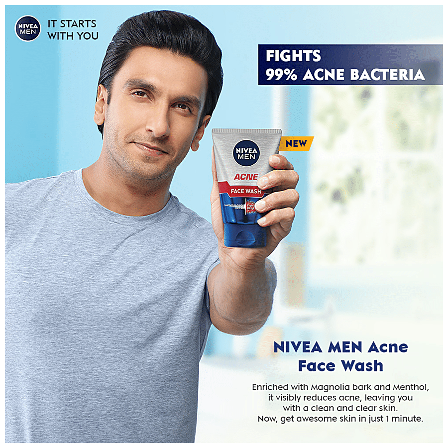 NIVEA Acne Face Wash For Oily & Acne Prone Skin - With Magnolia Bark Power