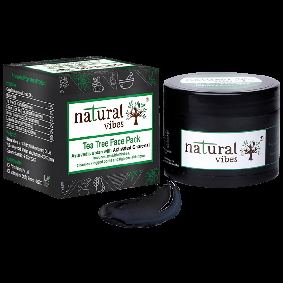 Natural Vibes Ayurvedic Tea Tree & Activated Charcoal Face Pack