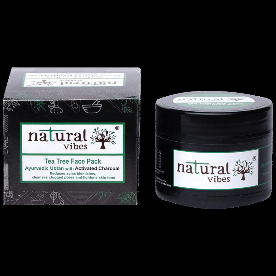 Natural Vibes Ayurvedic Tea Tree & Activated Charcoal Face Pack