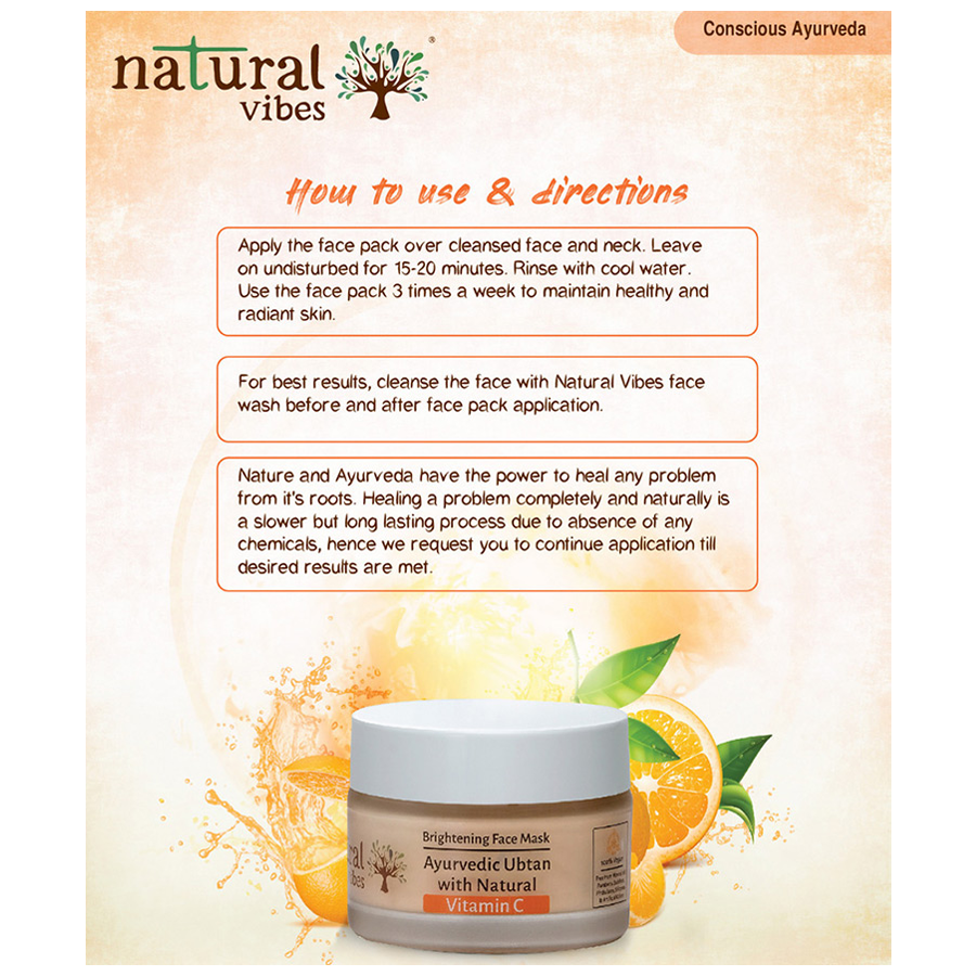 Natural Vibes Ayurvedic Vitamin C Brightening Face Mask