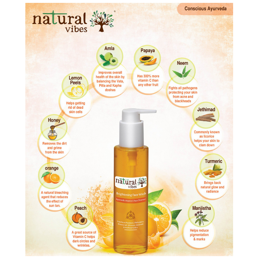 Natural Vibes Ayurvedic Vitamin C Brightening Face Wash