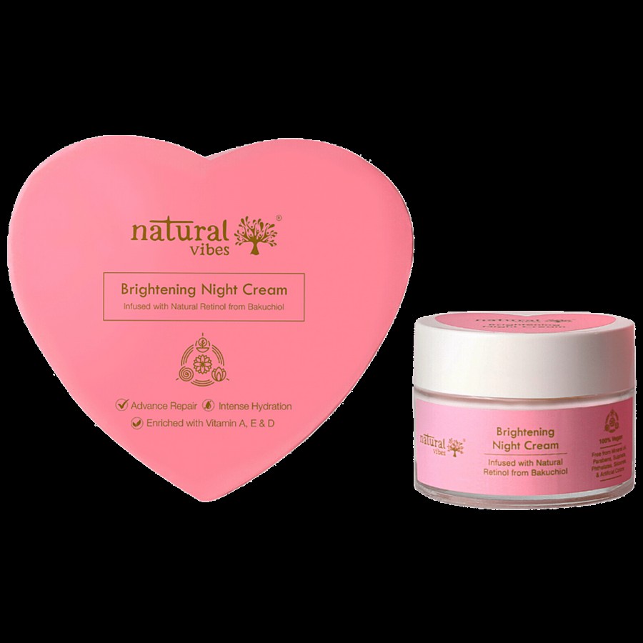 Natural Vibes Glow & Brightening Night Cream - Advance Repair & Hydration With Natural Retinol