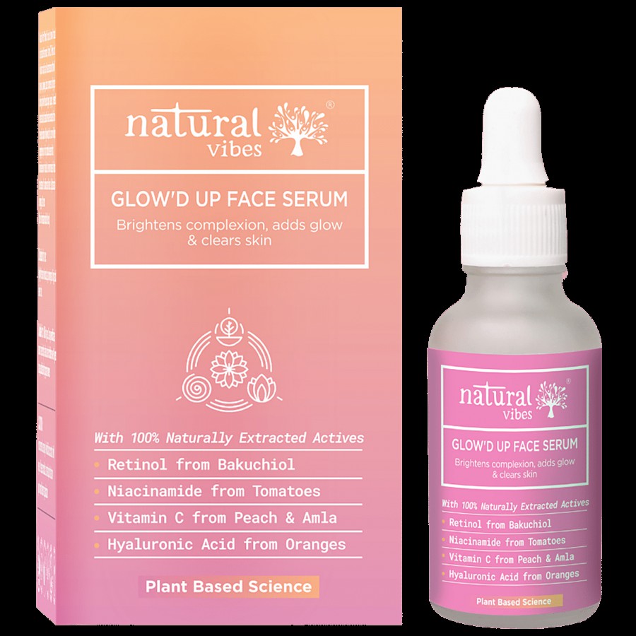 Natural Vibes Glow 'd Up Face Serum With Plant Based Niacinamide