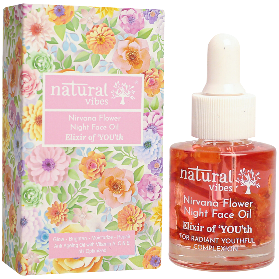 Natural Vibes Nirvana Flower Night Face Oil - Elixir of 'You'th