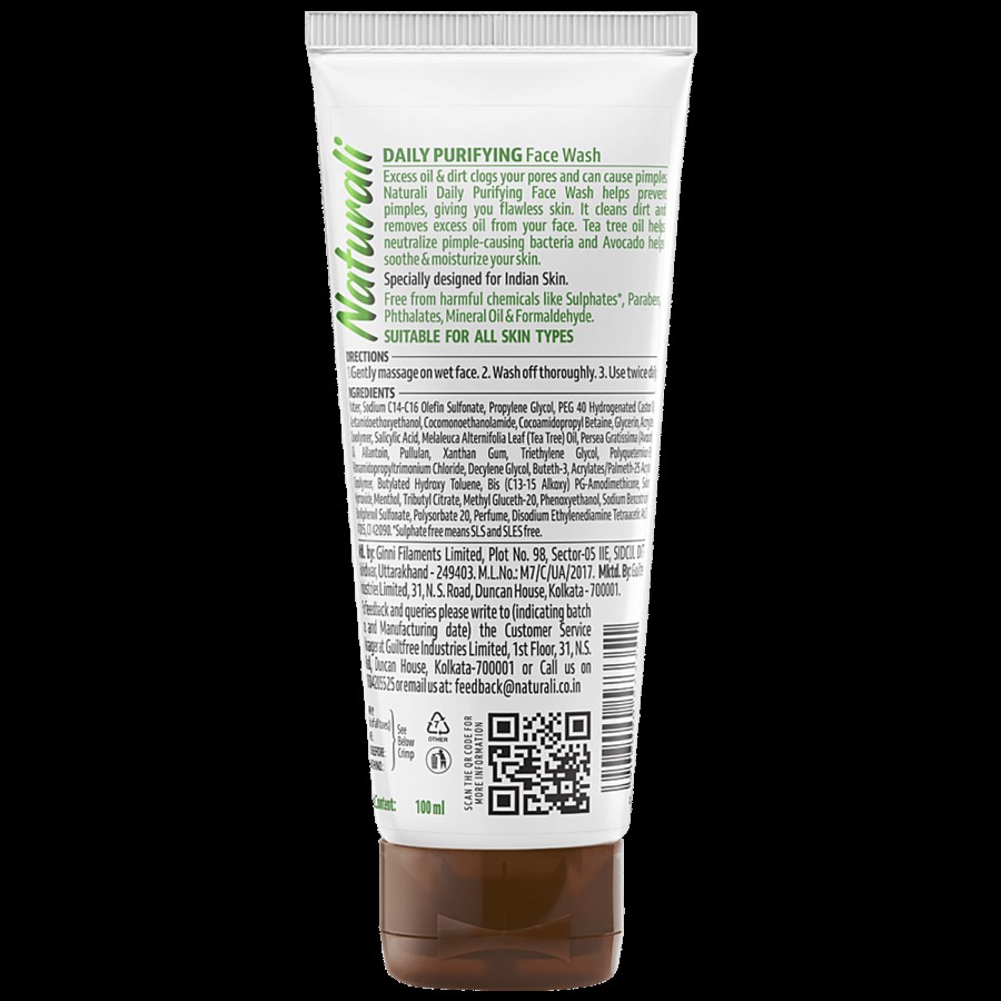 Naturali Daily Purifying Face Wash - Prevents Pimples & Controls Oil Balance