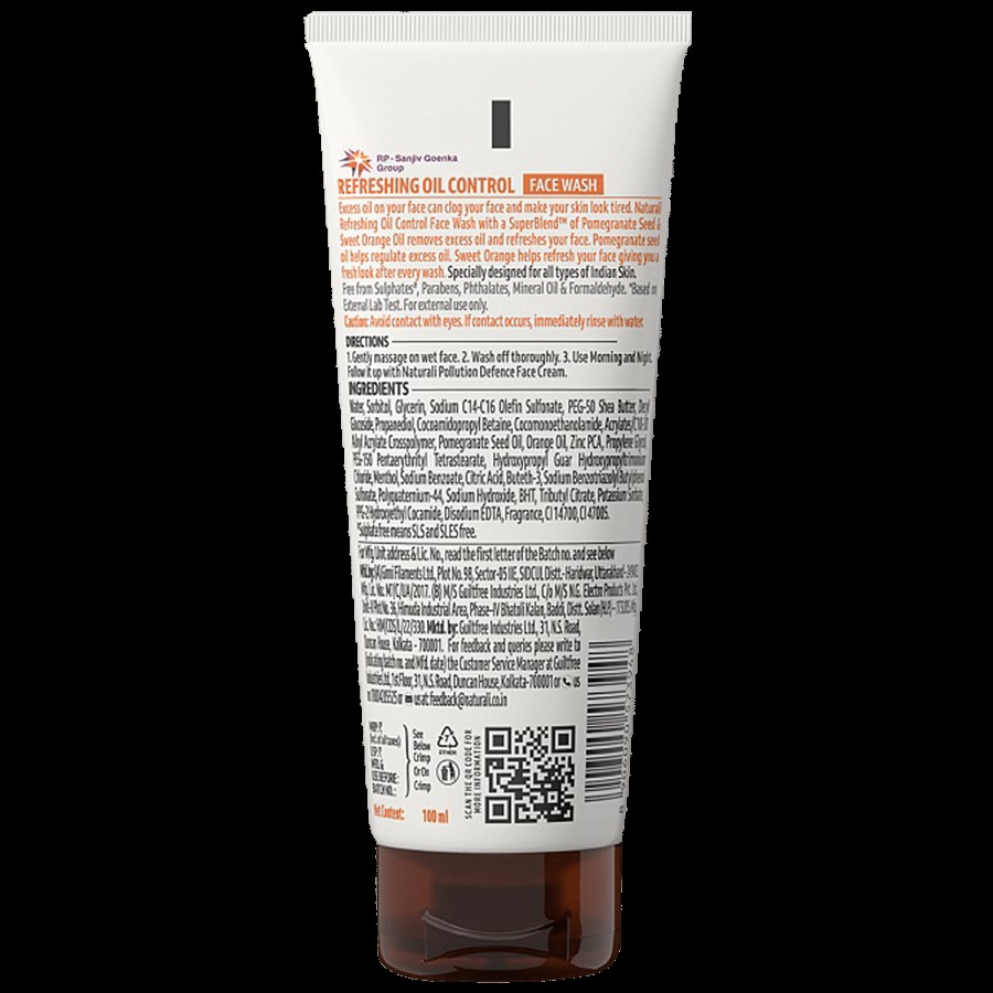 Naturali Refreshing Oil Control Face Wash - Paraben Free