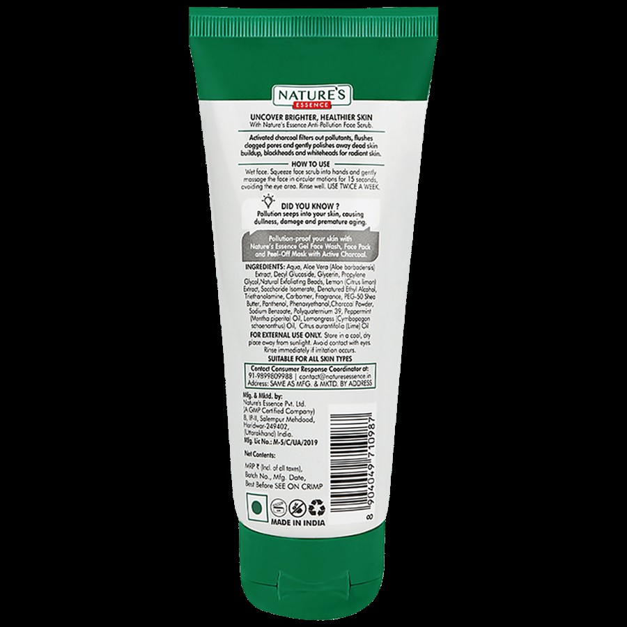 Natures Essence Anti-Pollution Face Scrub - Active Charcoal