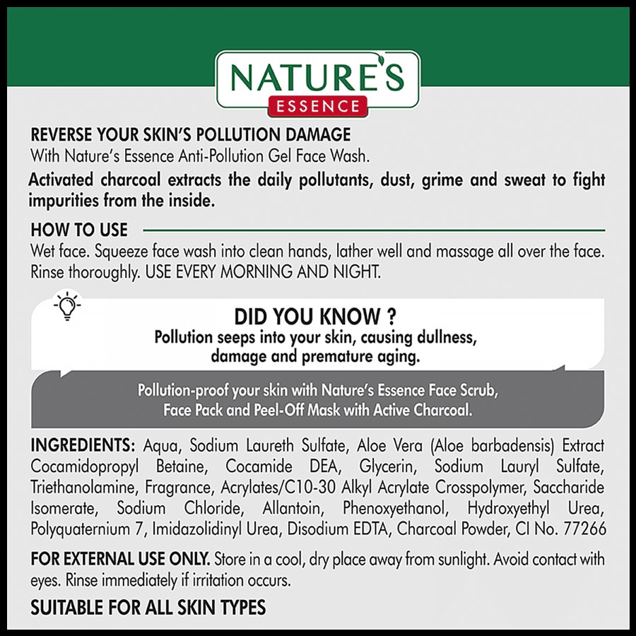 Natures Essence Anti-Pollution Gel Face Wash - Advanced Cleansing