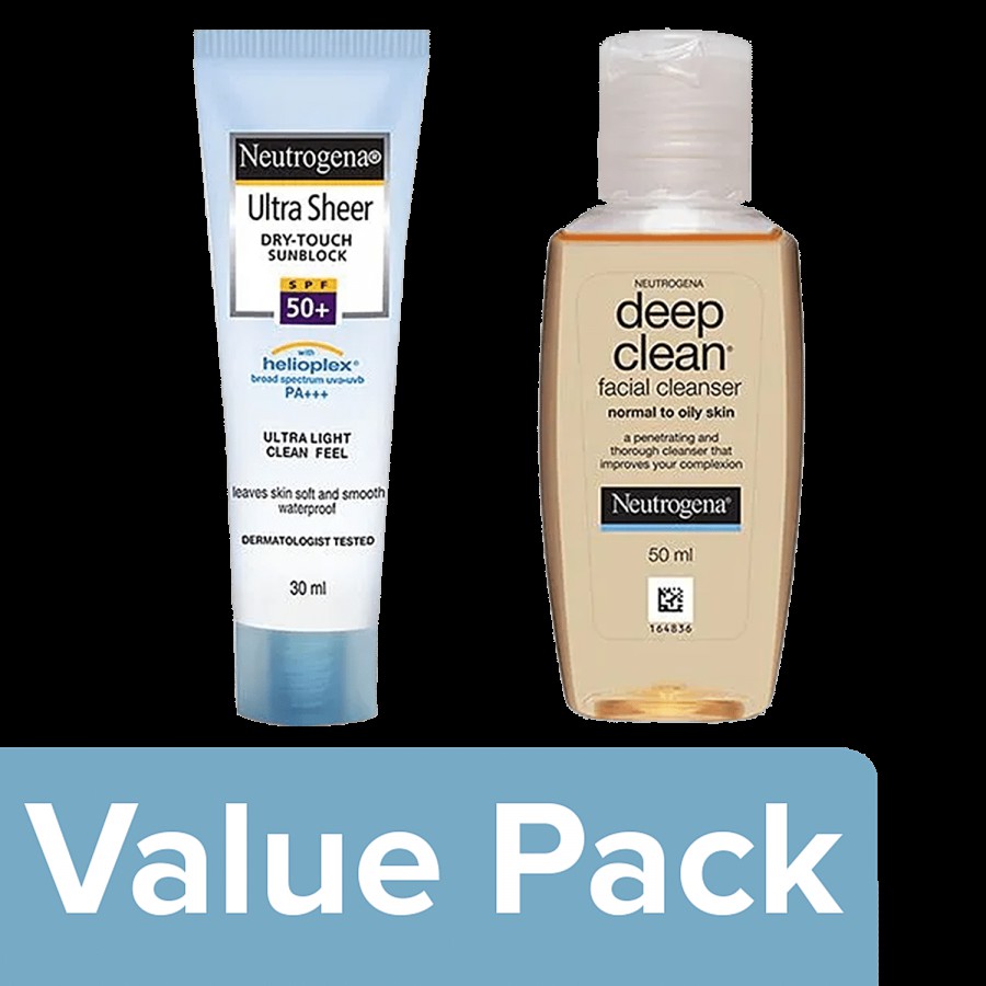 Neutrogena Mini Travel Multipack - Sunscreen 30 ml + Deep Clean 50 ml