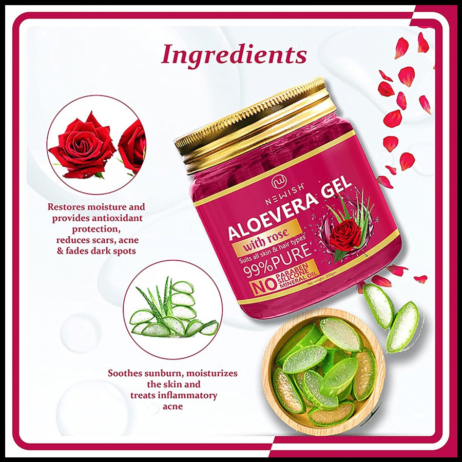 Newish Aloe Vera Gel - Enriched With Rose