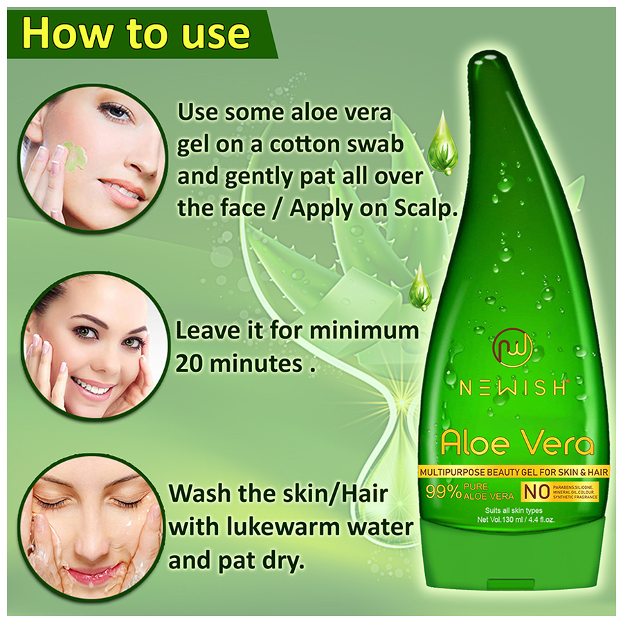 Newish Aloe Vera Gel - Multipurpose For Skin & Hair