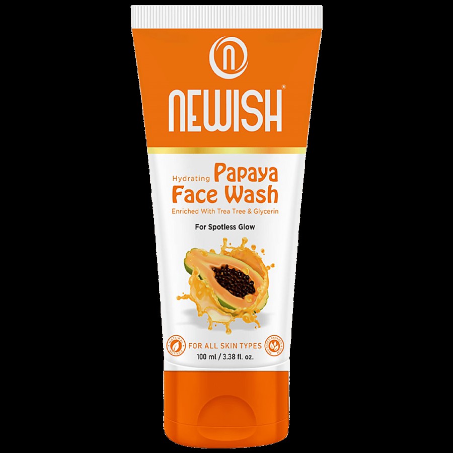 Newish Hydrating Papaya Face Wash - With Turmeric & Vitamin E