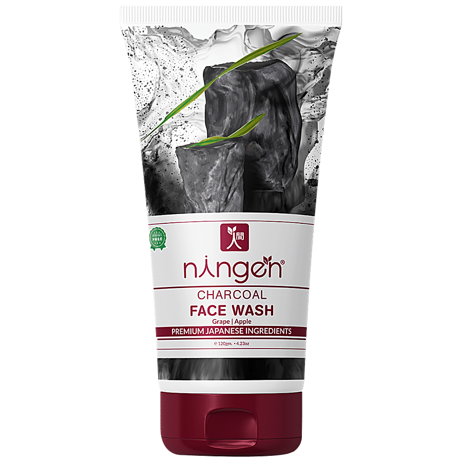 Ningen Charcoal Face Wash - Grape & Apple