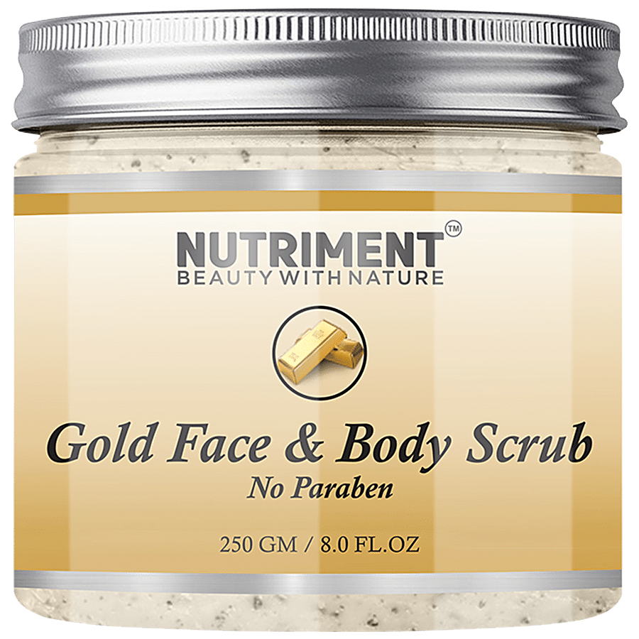 Nutriment Gold Face & Body Scrub For Deep Cleansing - Removes Dead Skin Cells