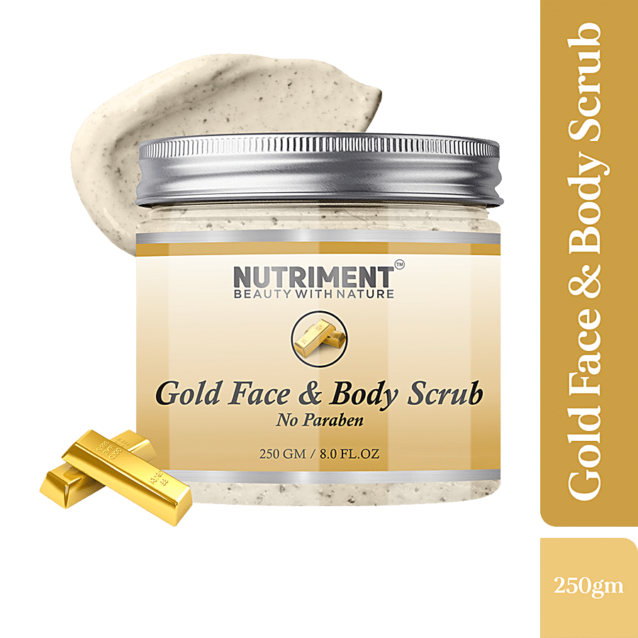 Nutriment Gold Face & Body Scrub For Deep Cleansing - Removes Dead Skin Cells