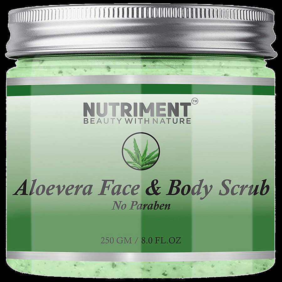 Nutriment Aloe Vera Face & Body Scrub - Reduces Fine Lines & Wrinkles