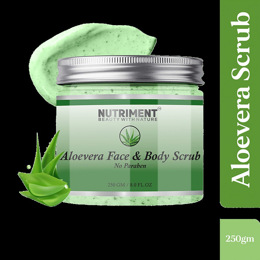 Nutriment Aloe Vera Face & Body Scrub - Reduces Fine Lines & Wrinkles