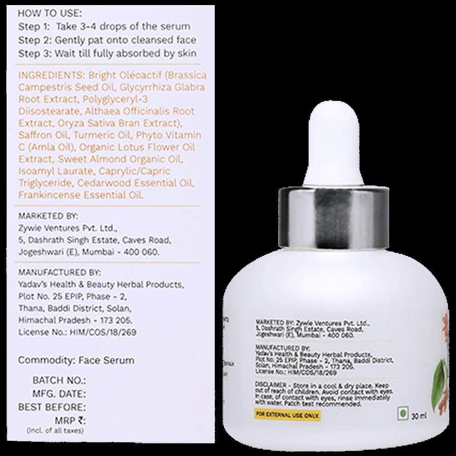 O'ZIVA Inner Glo Face Serum - Skin Brightening With Phyto Vitamin C