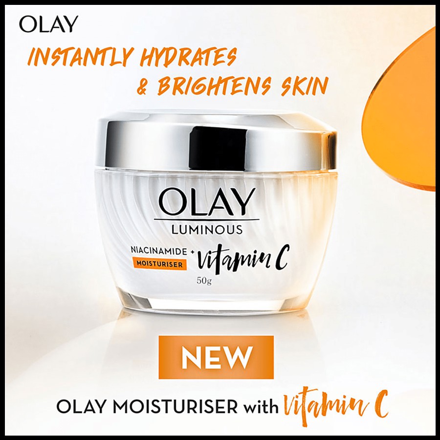 Olay Luminous Vitamin C Cream With 99% Pure Niacinamide - Lightweight & Non-Greasy Formula