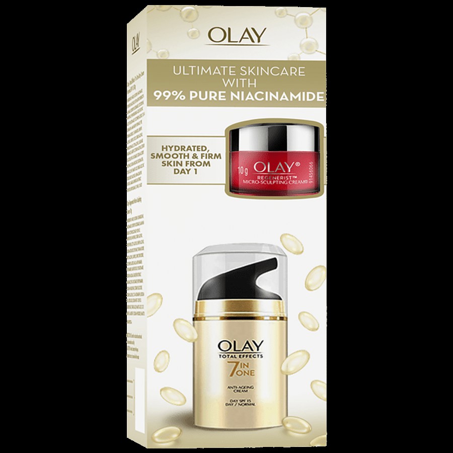 Olay Micro Sculpting Night Cream & Total Effect 7 In 1 Anti-Ageing Cream - For Firm Skin