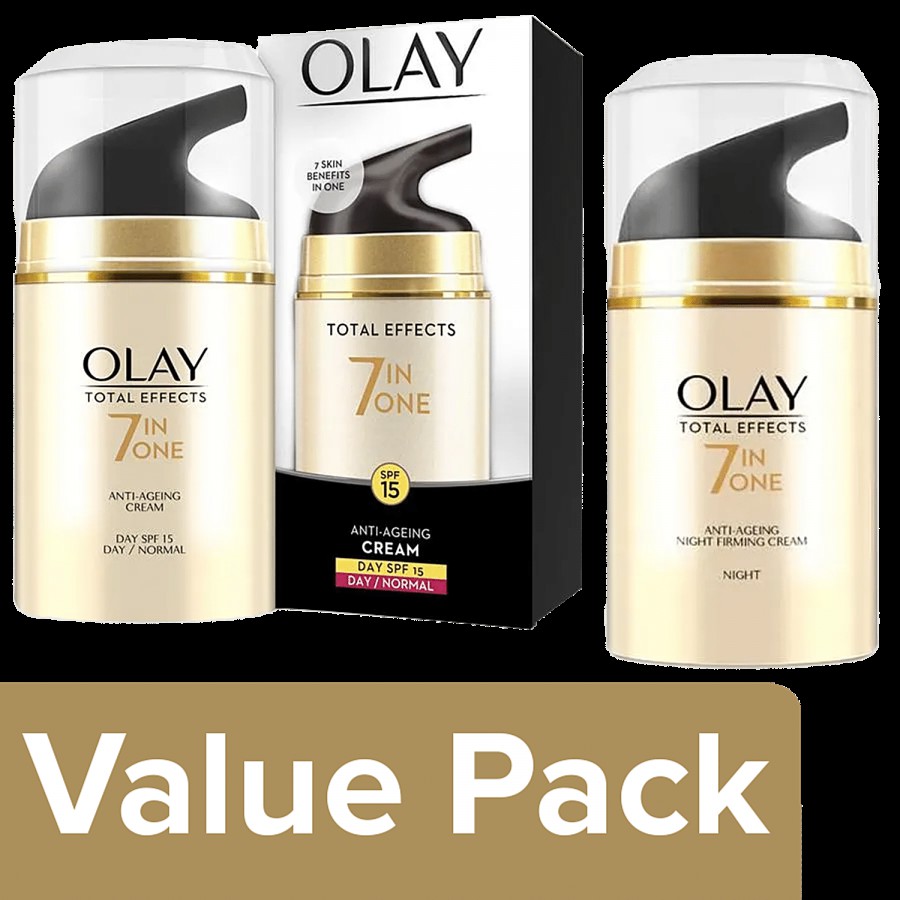 Olay Total Effects 7 in One Night & Day Cream (With SPF) - 50 g Each