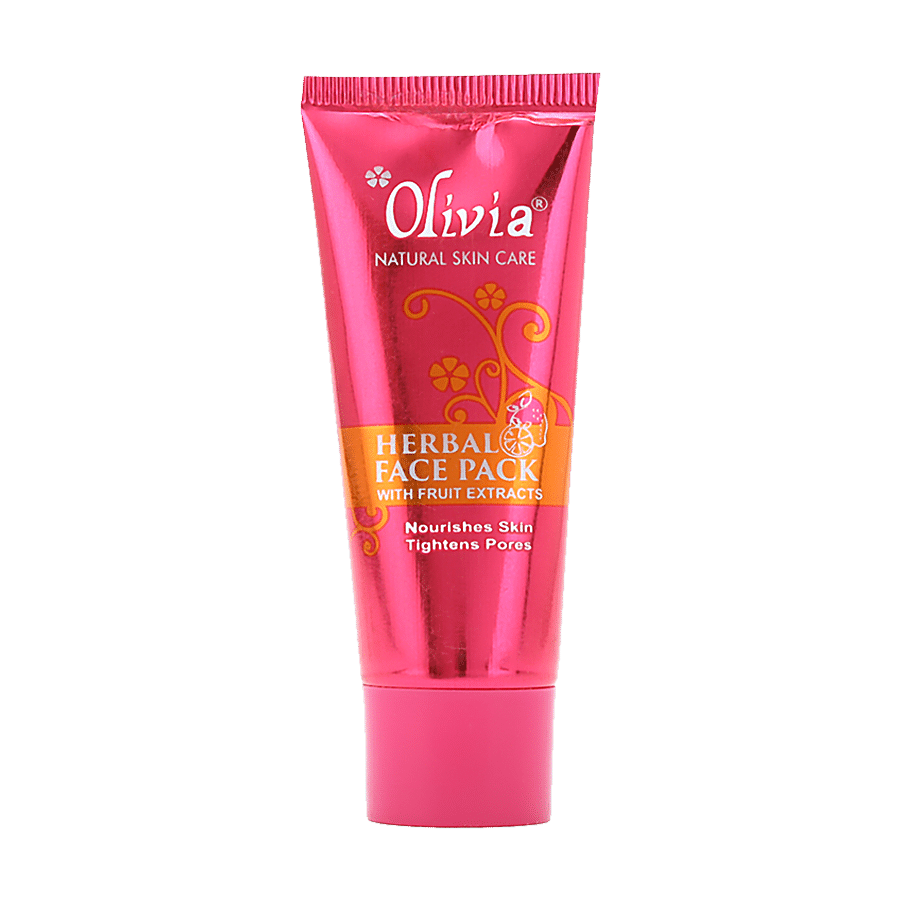 Olivia Herbal Face Pack With Fruit Extracts - Nourishes Skin & Tightens Pores