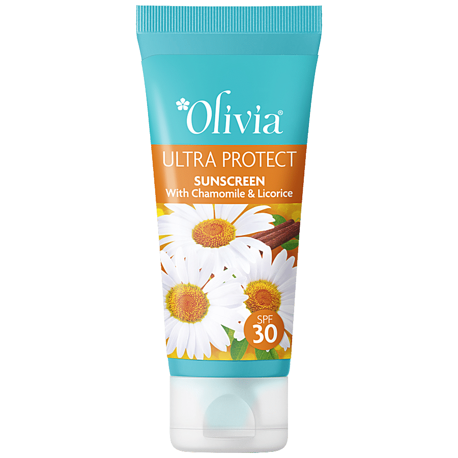 Olivia Ultra Protect Plus Sunscreen With Chamomile & Licorice SPF 30 - Paraben & Sulphate Free