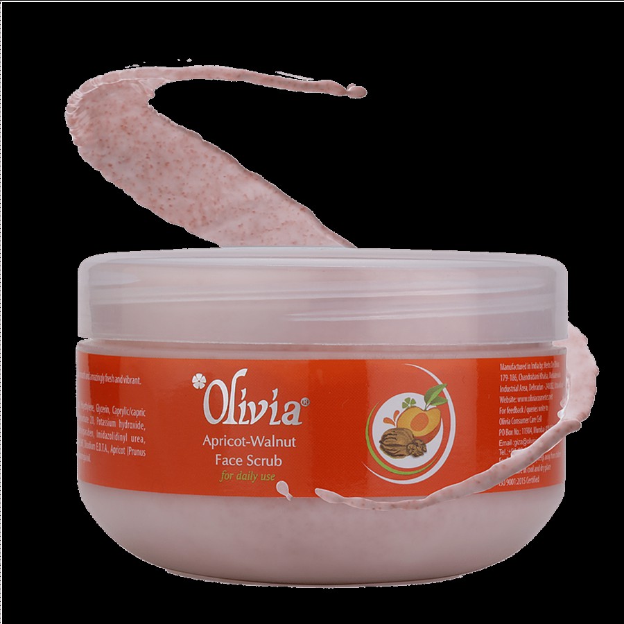 Olivia Apricot-Walnut Natural Skin Care Face Scrub - Daily Use