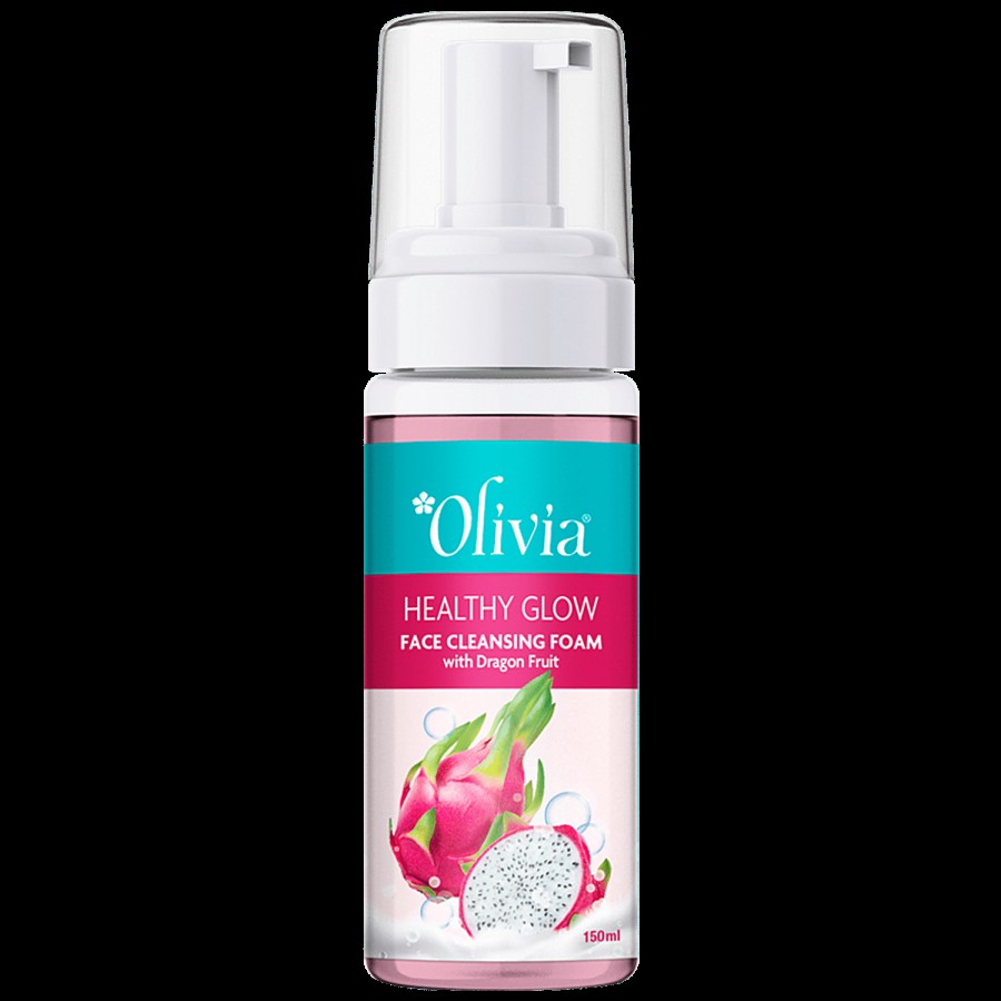 Olivia Healthy Glow Face Cleansing Foam With Dragon Fruit - Rich In Vitamin C & Antioxidants