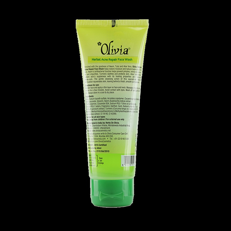 Olivia Herbal Acne Repair Face Wash For Clear Skin With Neem