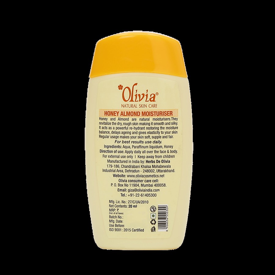 Olivia Honey Almond Natural Skin Care Moisturiser For Face & Body With Sunscreen