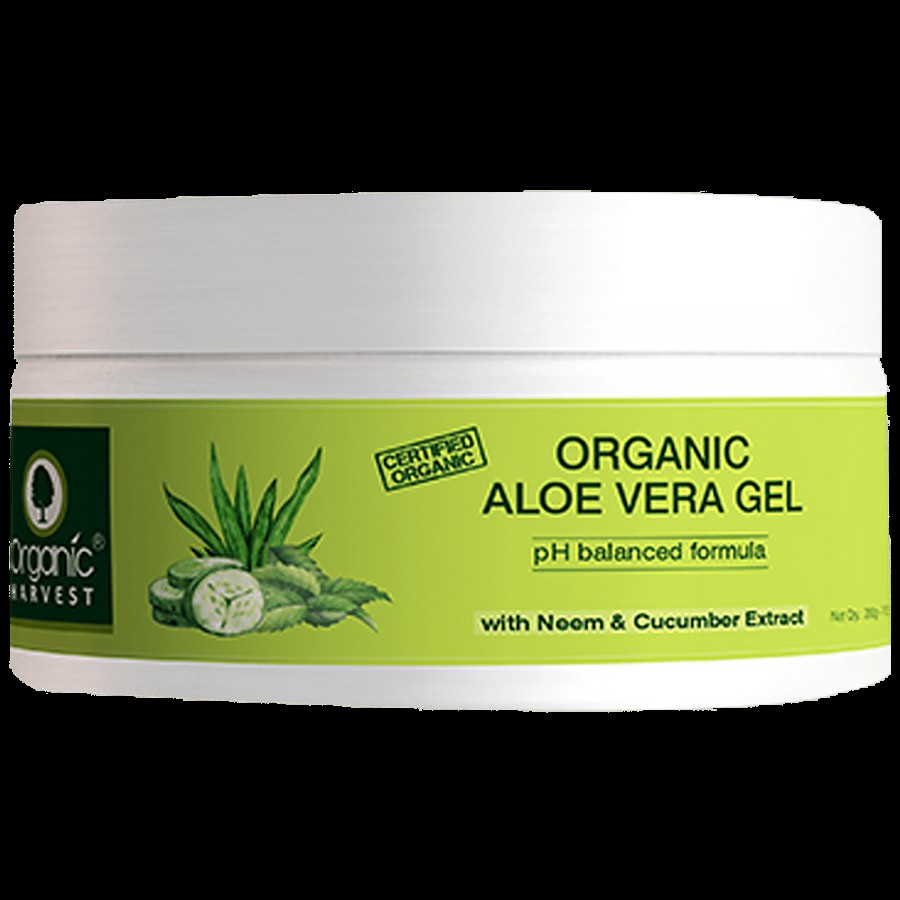 Organic Harvest Aloe Vera Gel - Enriched With Neem & Cucumber