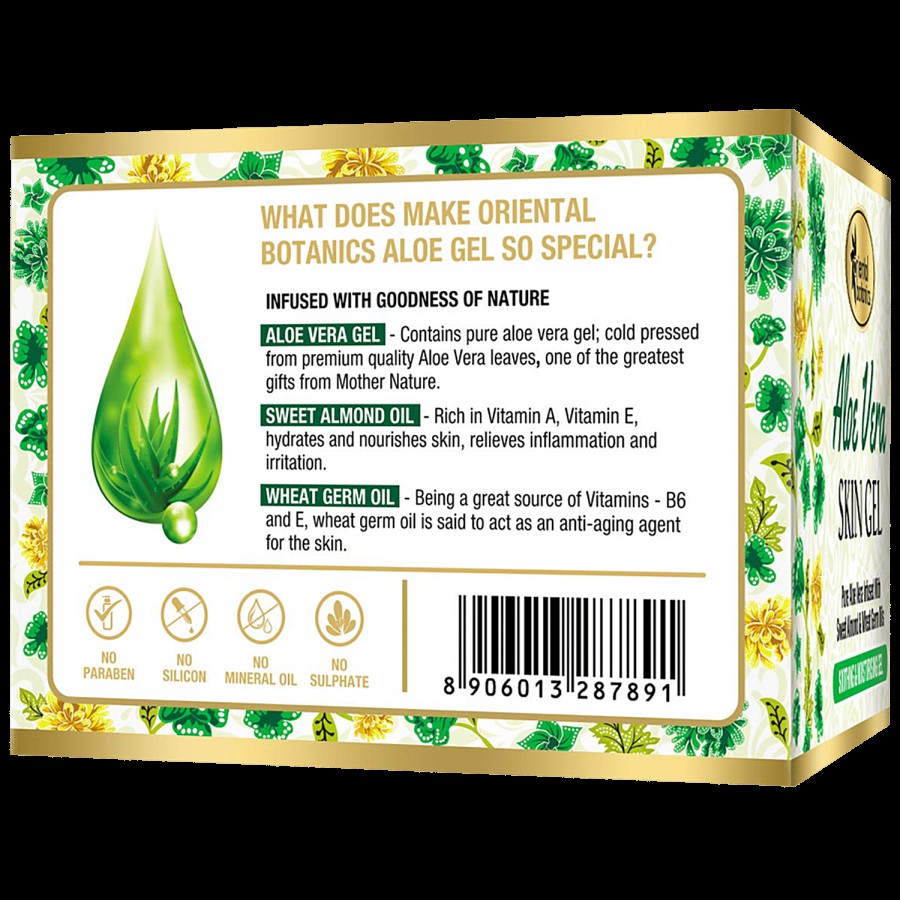 Oriental Botanics 90% Aloe Vera Skin Gel With Almond & Wheatgerm Oil