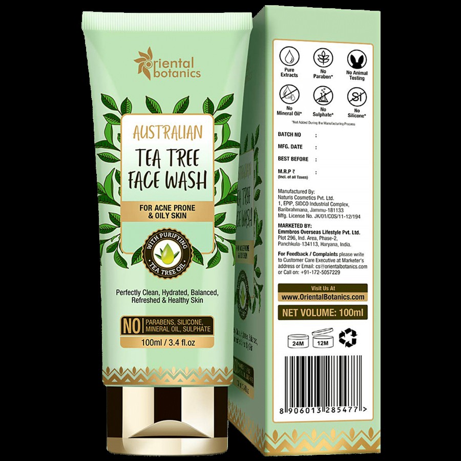 Oriental Botanics Australian Tea Tree Anti Acne Face Wash