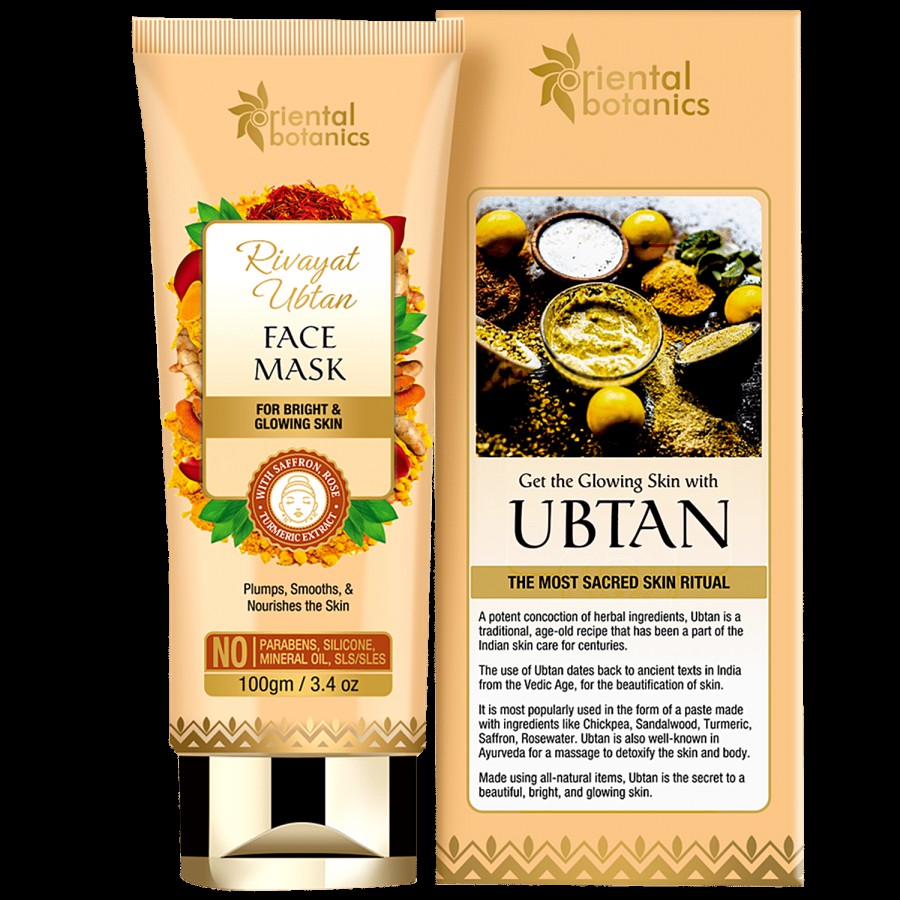 Oriental Botanics Rivayat Ubtan Face Mask - For Bright & Glowing Skin