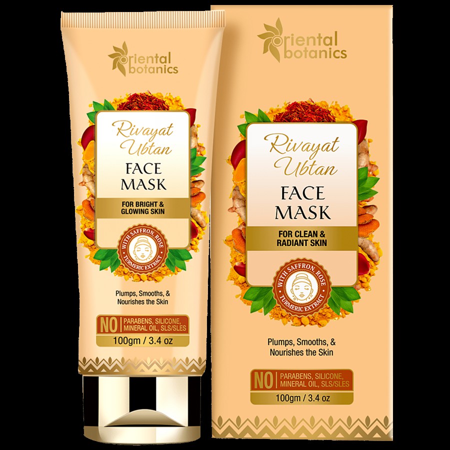 Oriental Botanics Rivayat Ubtan Face Mask - For Bright & Glowing Skin