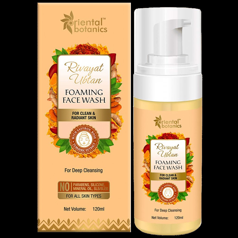 Oriental Botanics Rivayat Ubtan Foaming Face Wash - For Clear & Radiant Skin