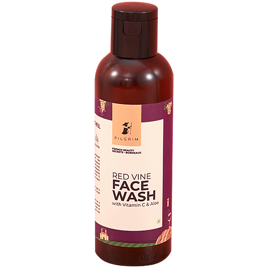 PILGRIM Red Vine Face Wash With Vitamin C & Aloe - Provides Glow