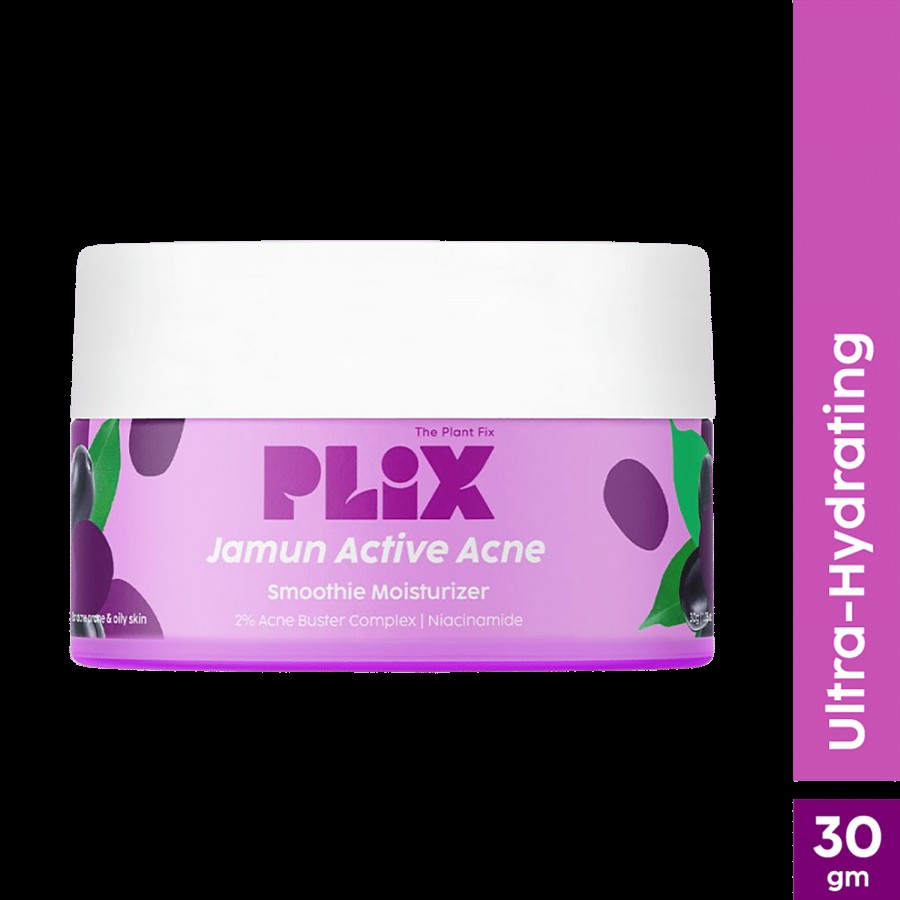 PLIX Jamun Active Acne Smoothie Moisturizer - With 2% Acne Buster Complex & Niacinamide