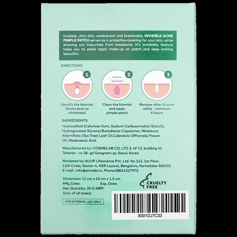 PRIVEDA Invisible Acne Pimple Patch - Invisibly Thin